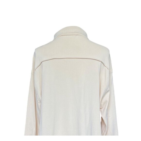 Zara Oversized Long Cream Shacket M Boxy Minimalist Lagenlook Preppy Cardigan - Picture 6 of 10